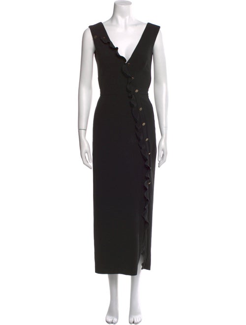 Saloni V-Neck Long Dress