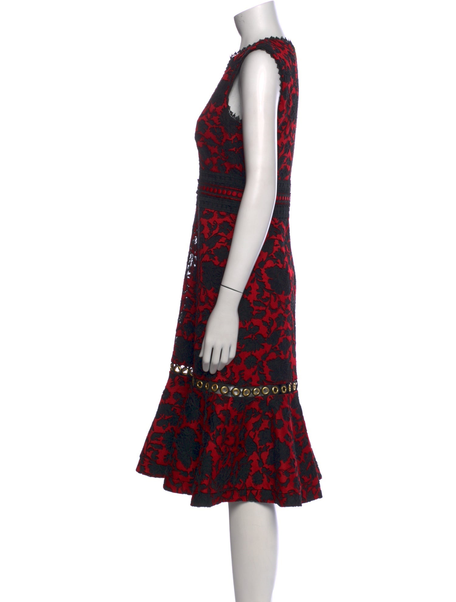 Saloni Printed Midi Length Dress