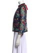 Saloni Floral Print Mock Neck Blouse