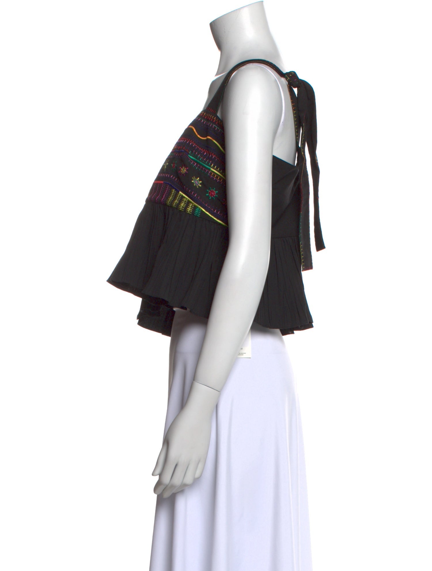 Saloni Printed Square Neckline Crop Top