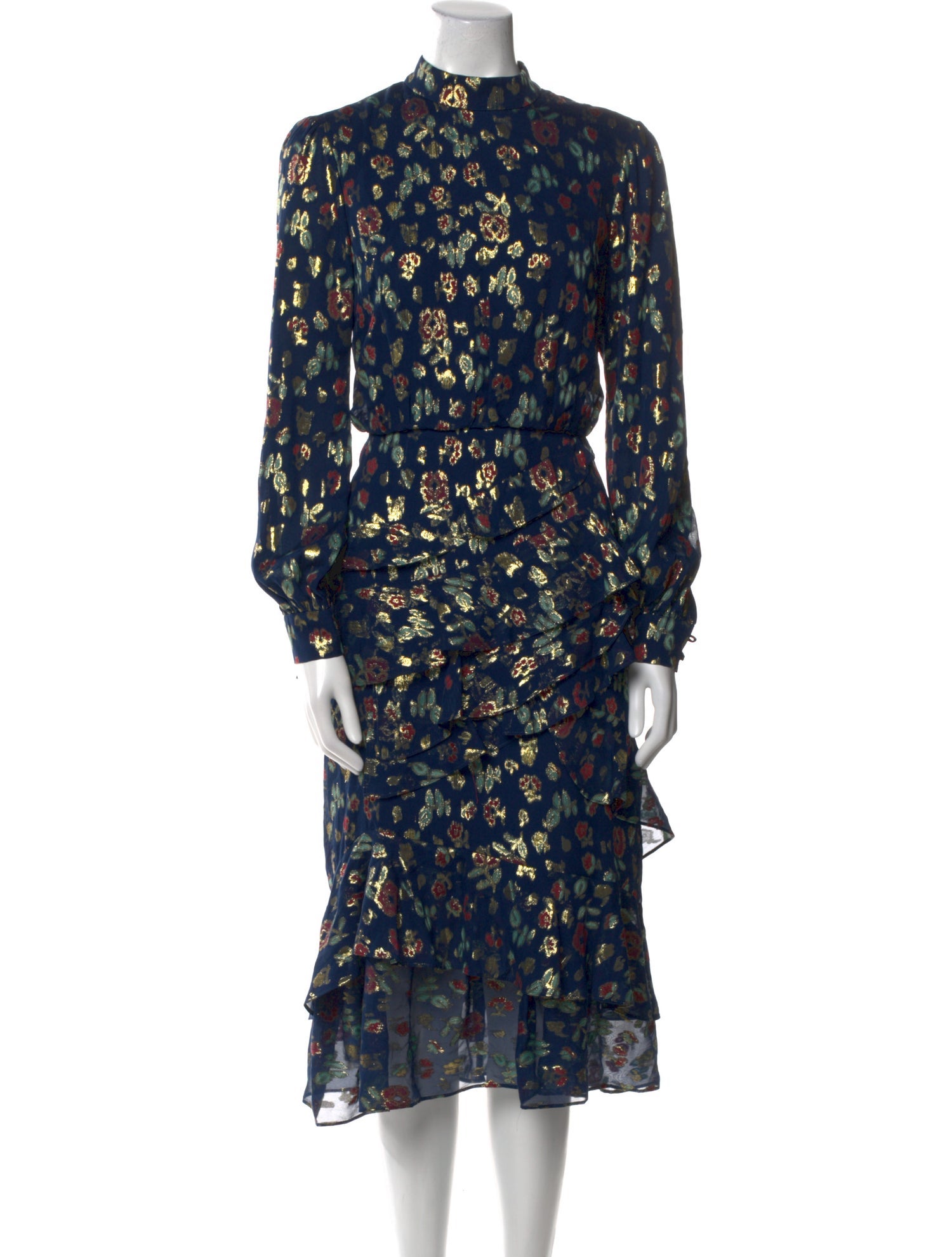 Saloni Silk Midi Length Dress