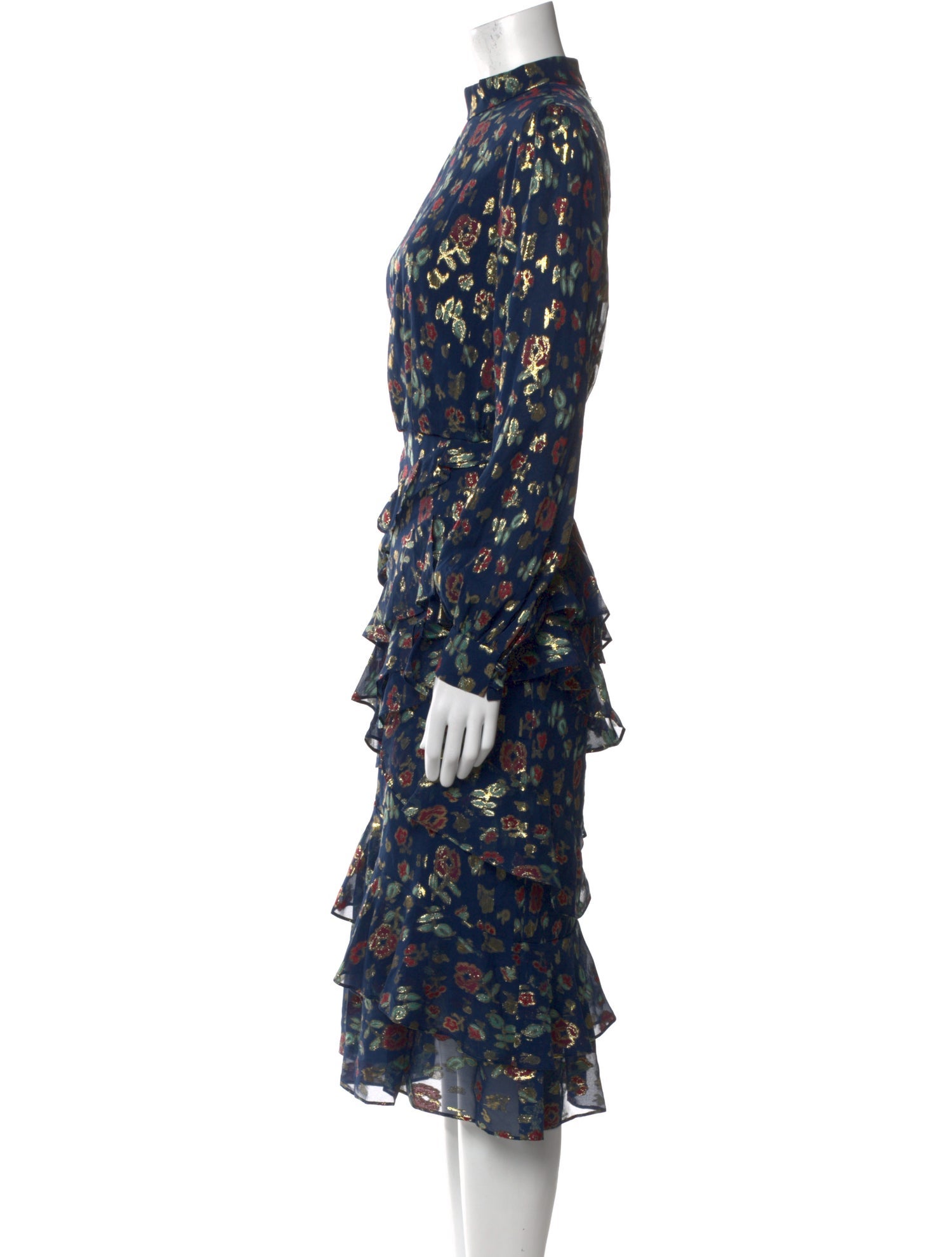 Saloni Silk Midi Length Dress