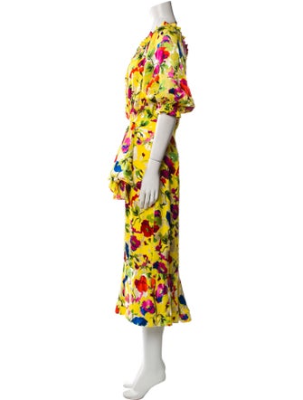 Saloni Floral Print Long Dress
