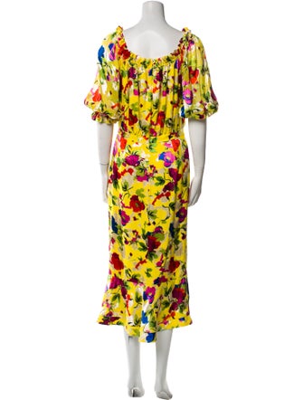 Saloni Floral Print Long Dress