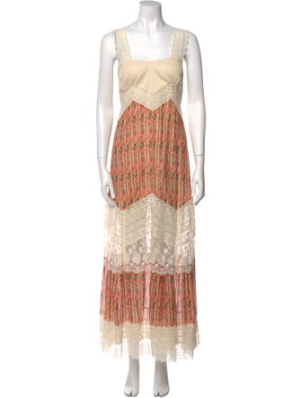 Saloni Floral Print Long Dress