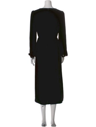 Saloni V-Neck Long Dress