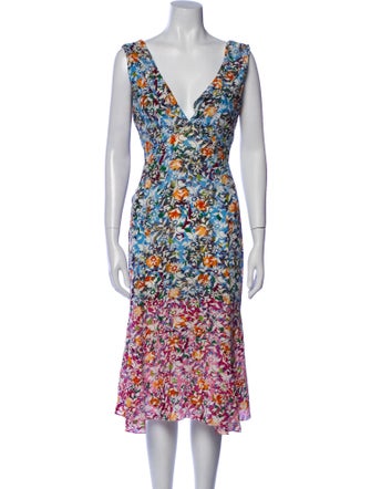 Saloni Silk Midi Length Dress
