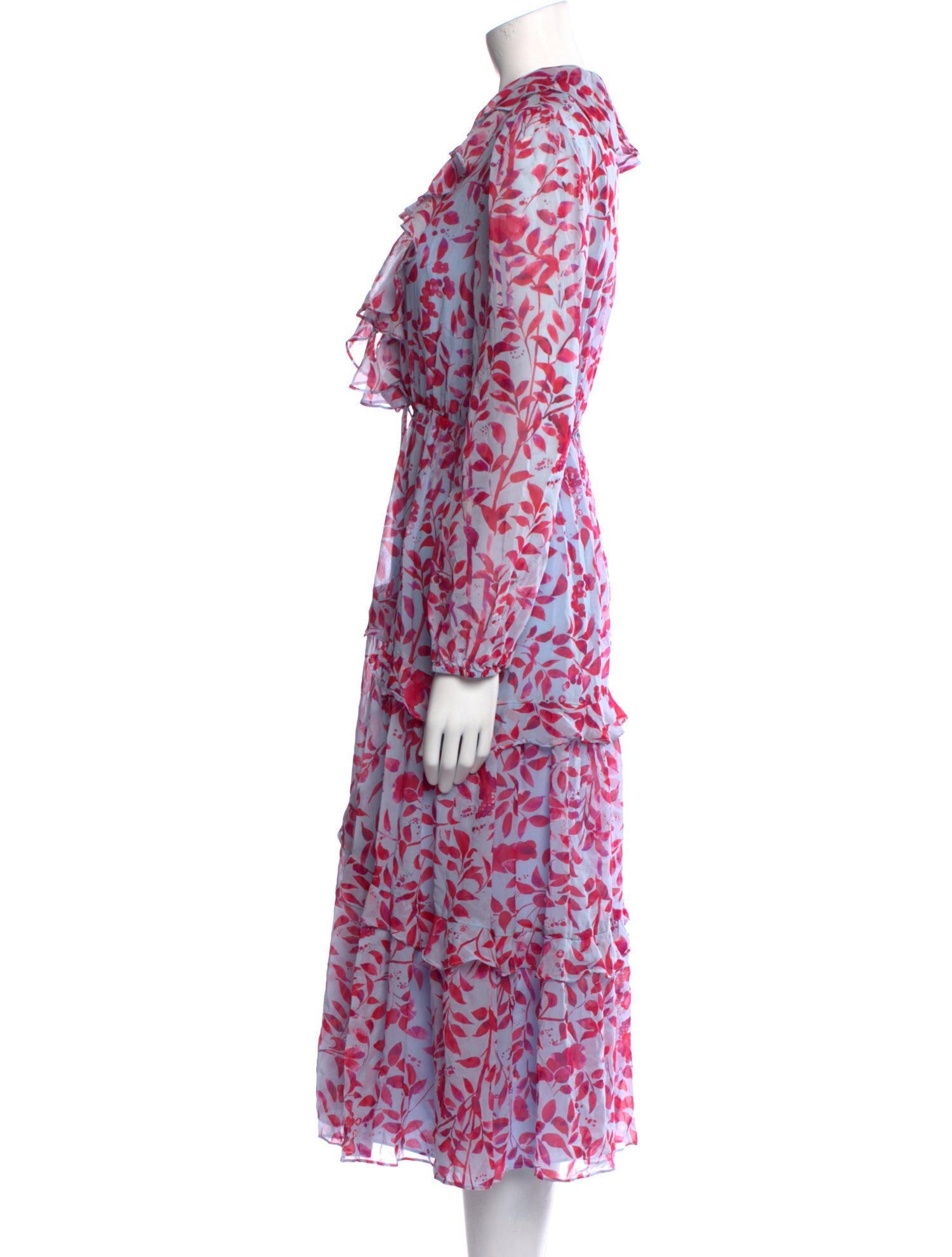 Saloni Floral Print Midi Length Dress