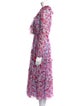 Saloni Floral Print Midi Length Dress