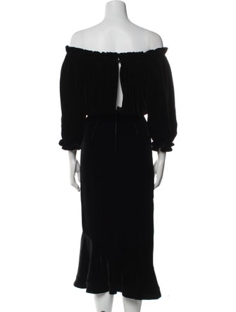 Saloni Off-The-Shoulder Long Dress