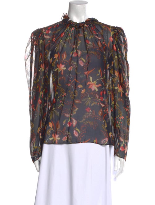 Saloni Silk Floral Print Blouse