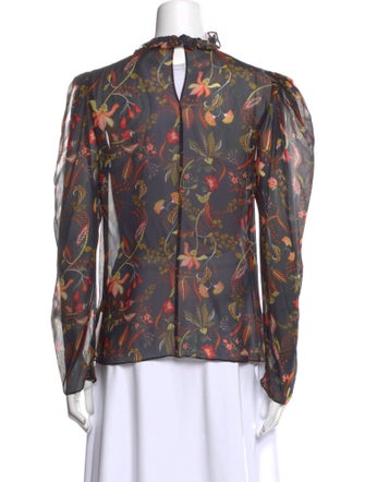 Saloni Silk Floral Print Blouse