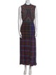 Saloni Plaid Print Long Dress