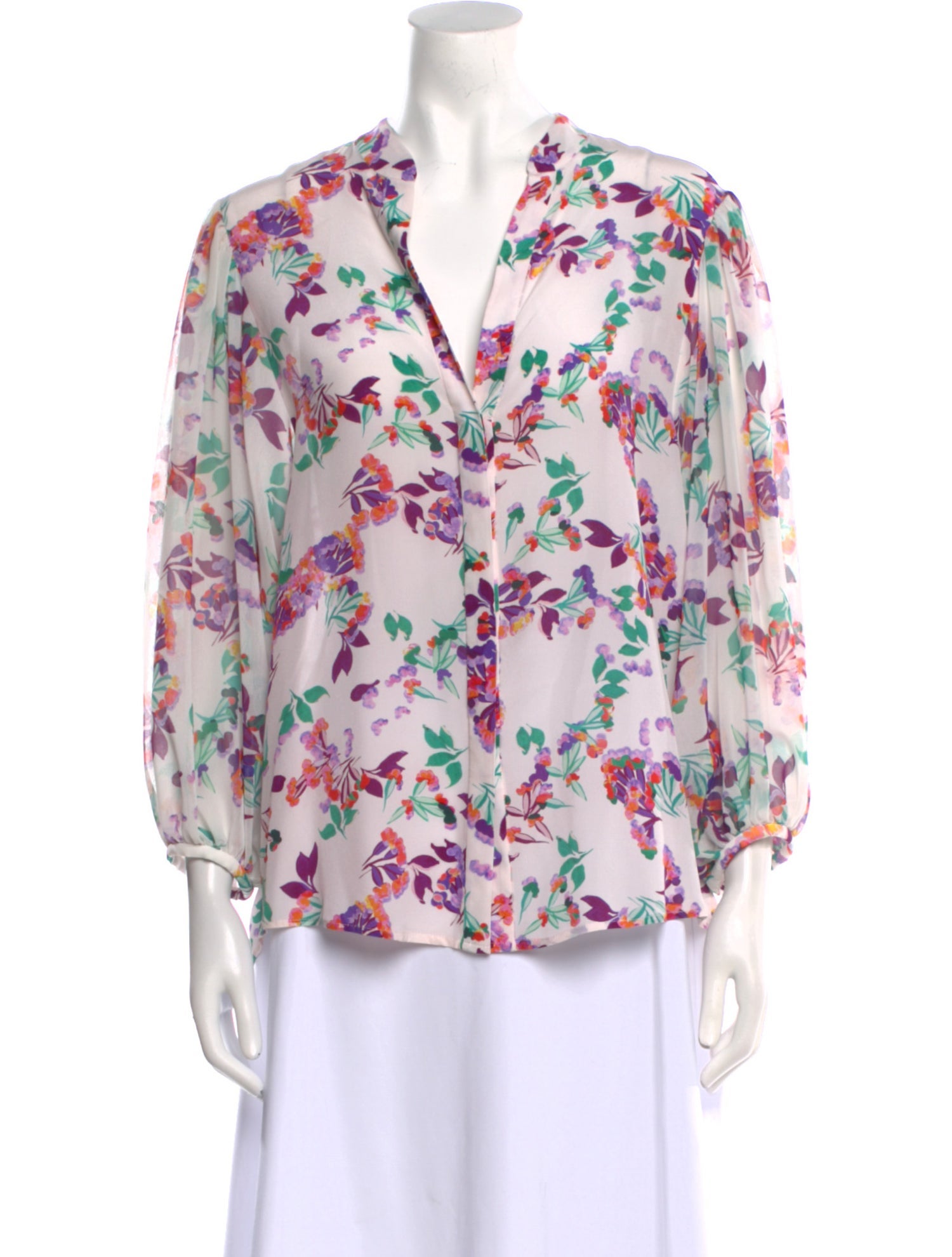 Saloni Silk Floral Print Blouse