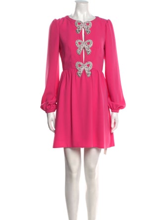 Saloni Crew Neck Mini Dress