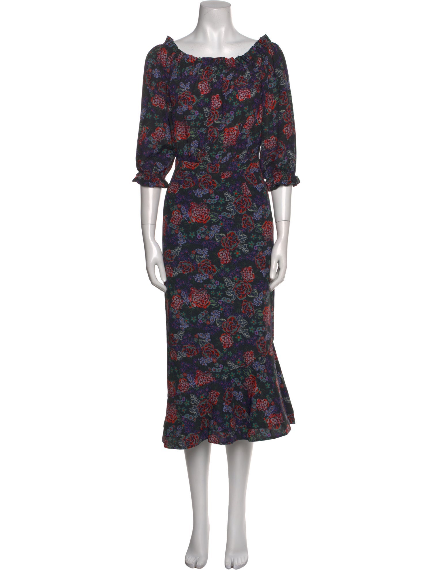 Saloni Silk Midi Length Dress