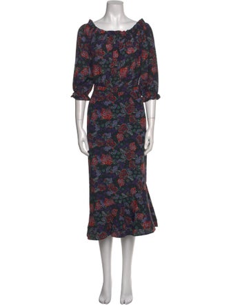 Saloni Silk Midi Length Dress