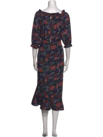 Saloni Silk Midi Length Dress