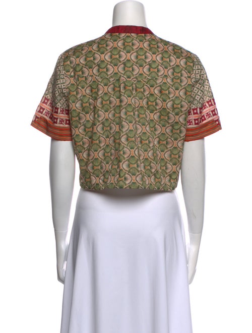 Saloni Printed Mock Neck Crop Top