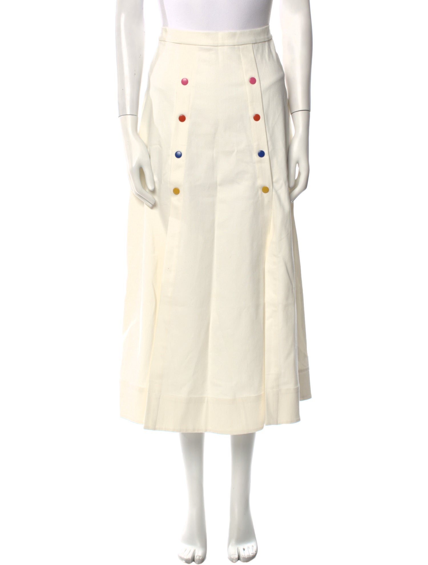 Saloni Pleated Accents Midi Length Skirt