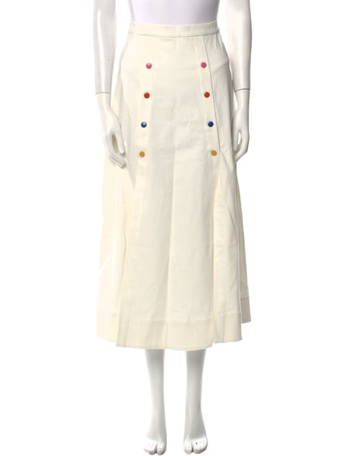 Saloni Pleated Accents Midi Length Skirt