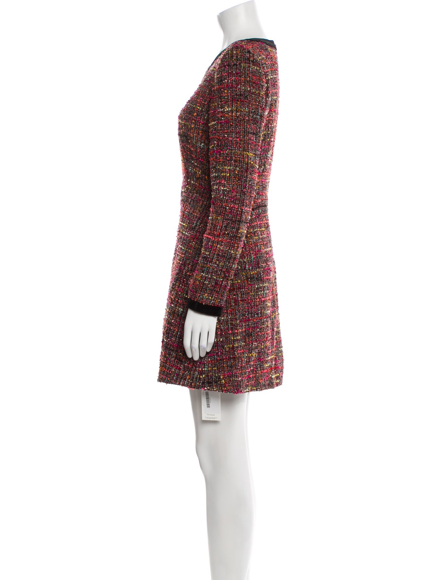 Saloni Tweed Pattern Mini Dress