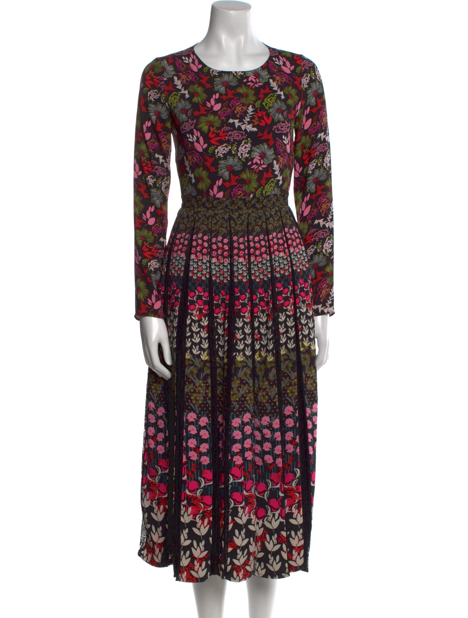 Saloni Floral Print Midi Length Dress