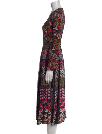 Saloni Floral Print Midi Length Dress
