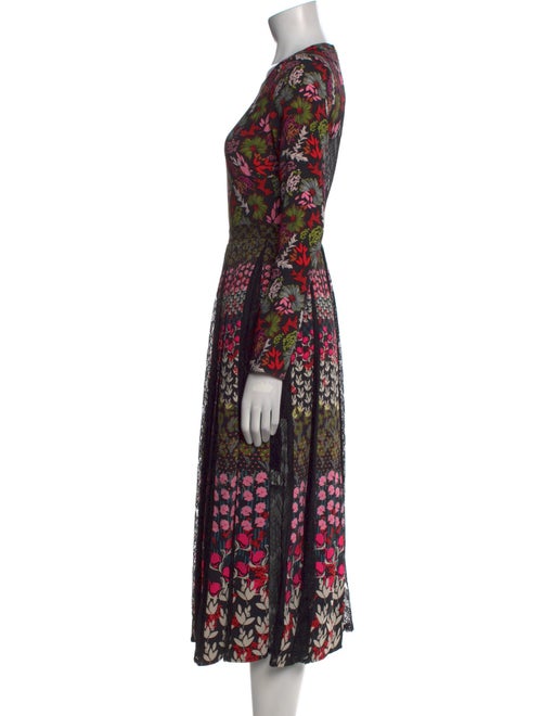 Saloni Floral Print Midi Length Dress
