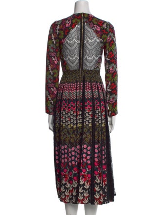 Saloni Floral Print Midi Length Dress