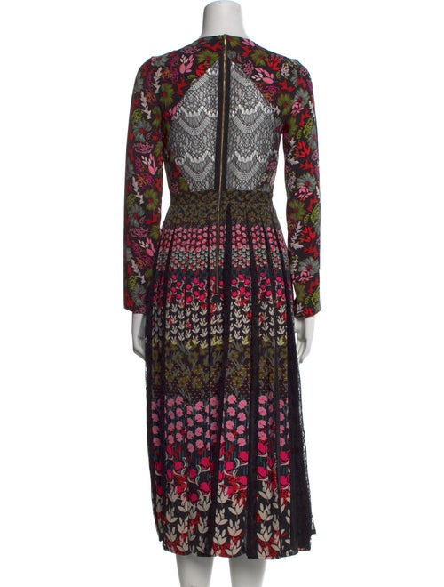 Saloni Floral Print Midi Length Dress
