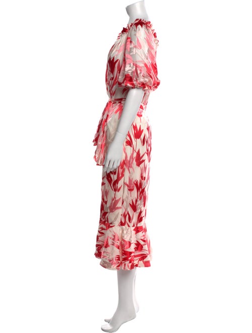 Saloni Floral Print Midi Length Dress
