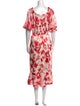 Saloni Floral Print Midi Length Dress