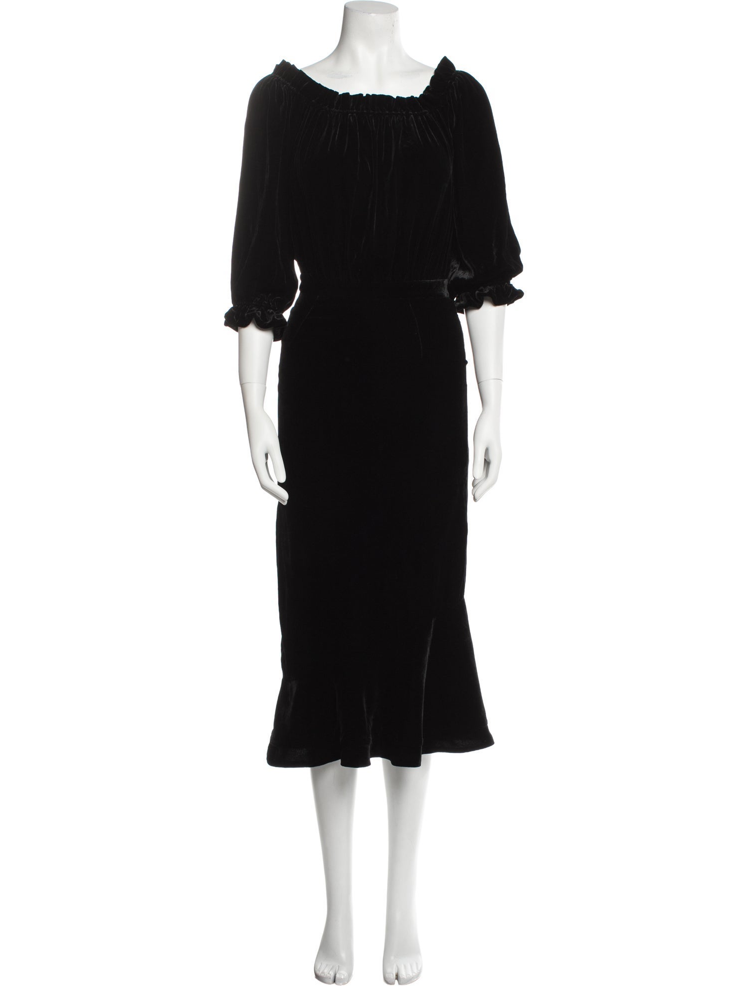 Saloni Square Neckline Midi Length Dress w/ Tags