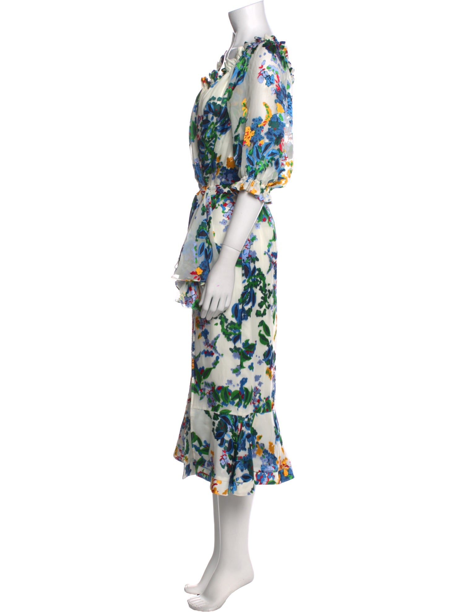 Saloni Floral Print Long Dress