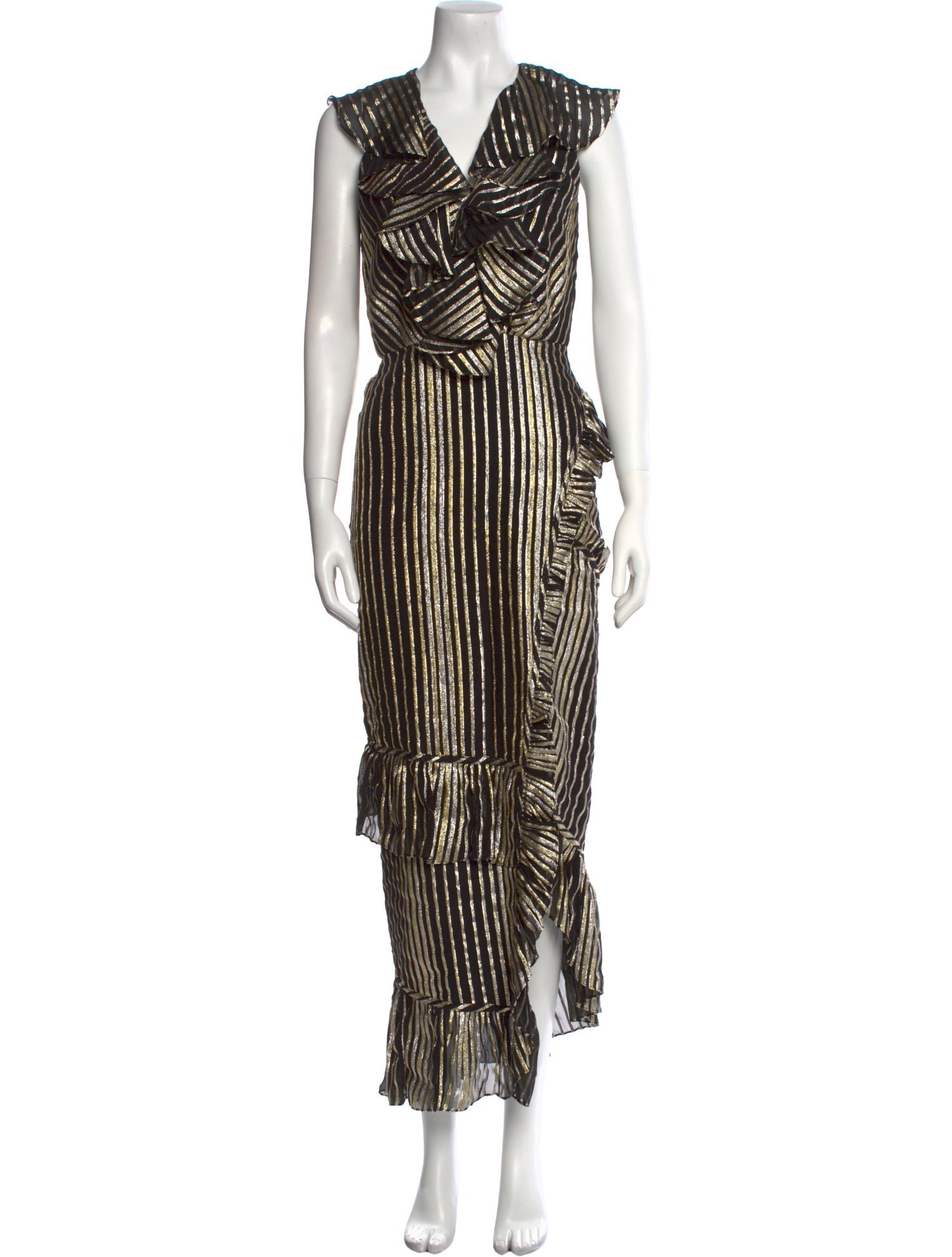 Saloni Striped Long Dress