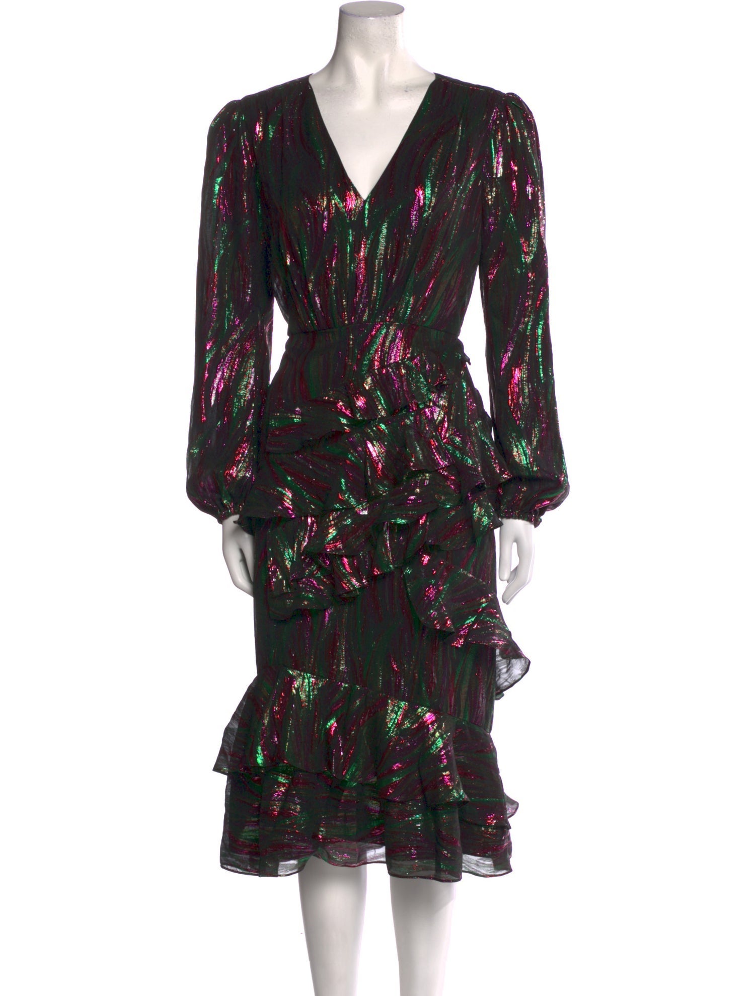 Saloni Silk Midi Length Dress w/ Tags