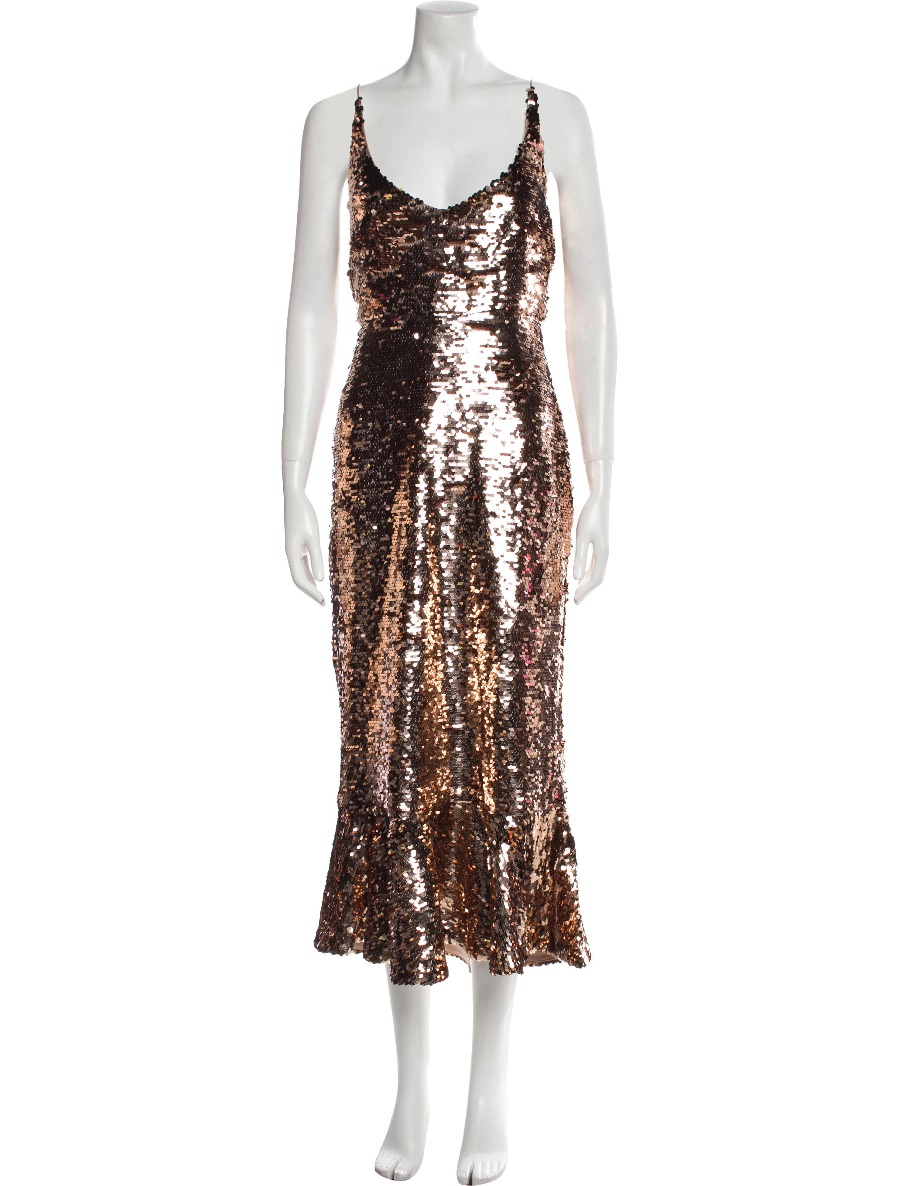 Saloni V-Neck Long Dress w/ Tags