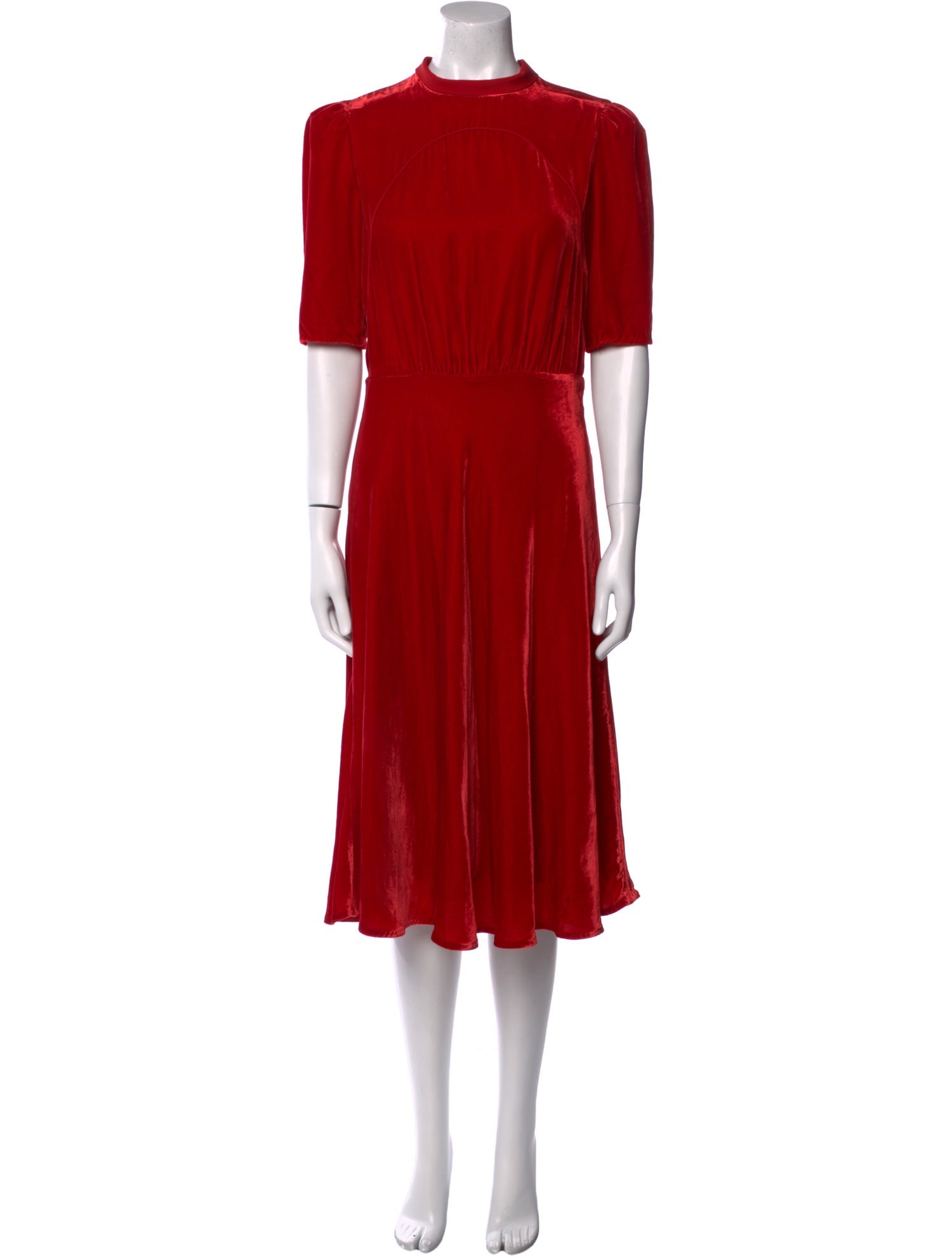 Saloni Mock Neck Midi Length Dress