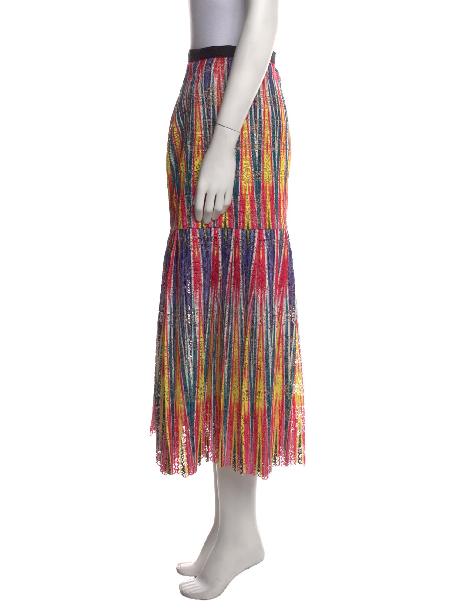 Saloni Striped Midi Length Skirt