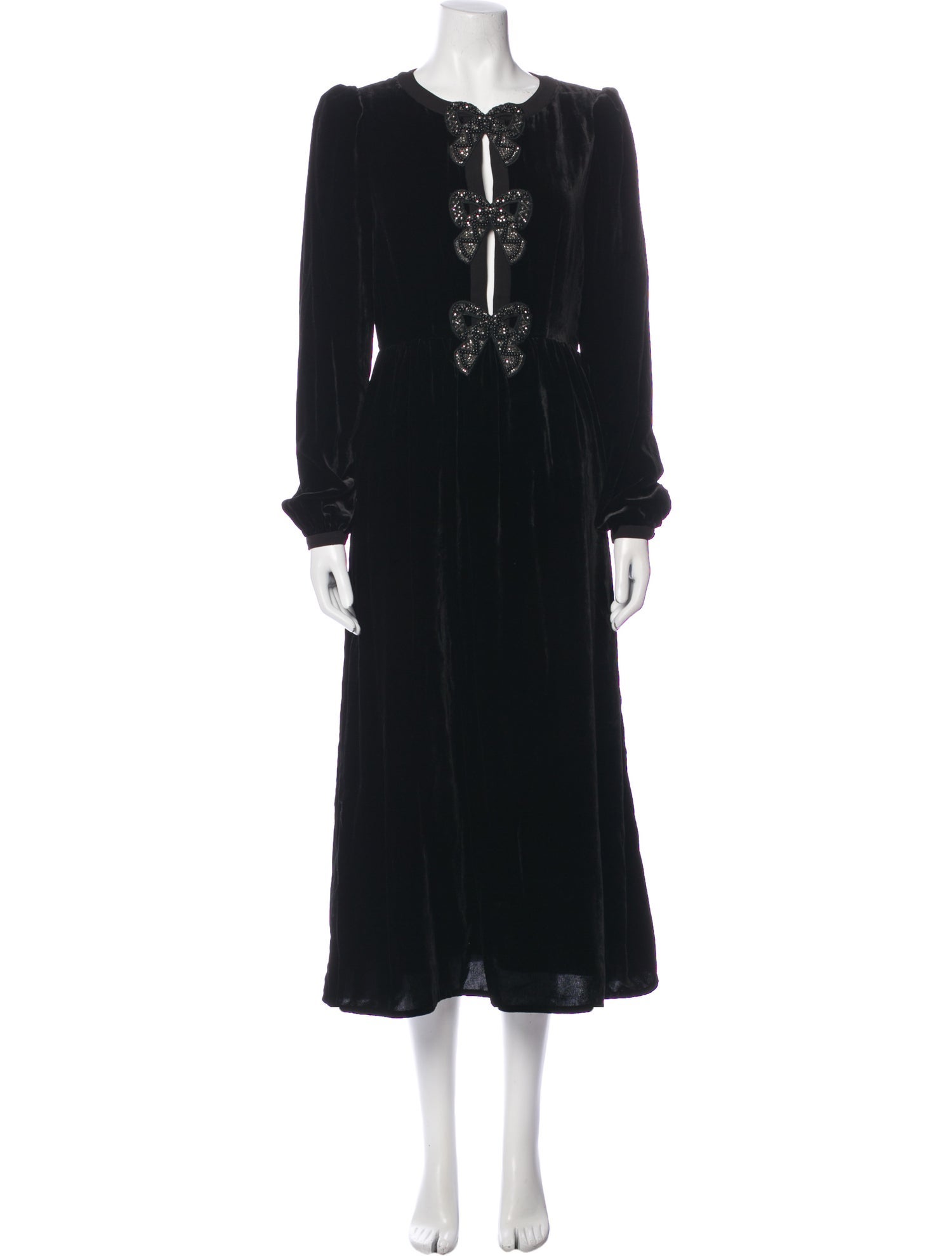 Saloni V-Neck Knee-Length Dress