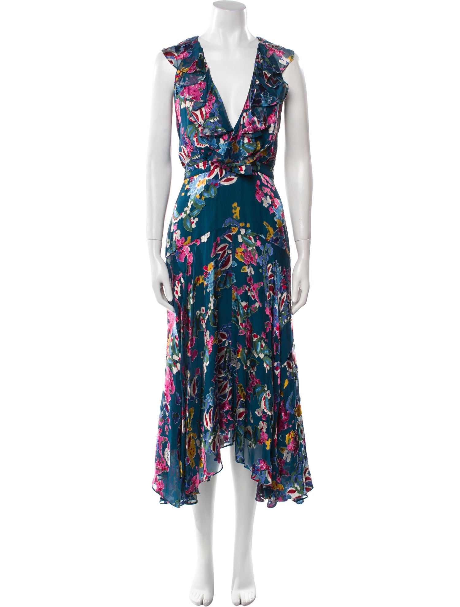 Saloni Floral Print Long Dress