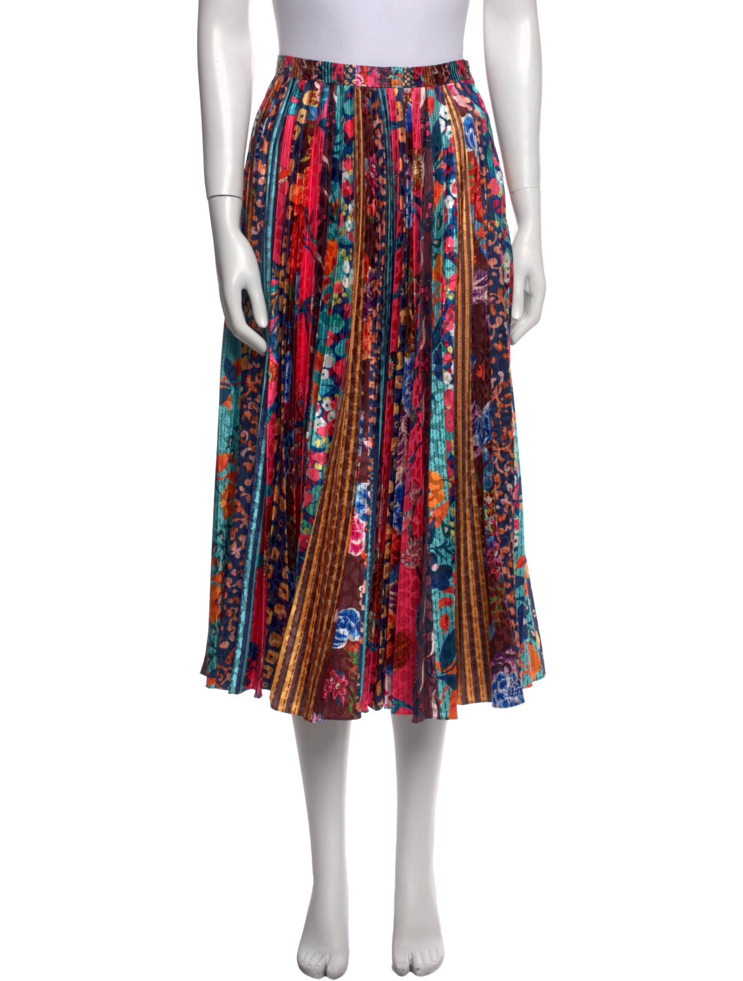 Saloni Floral Print Midi Length Skirt