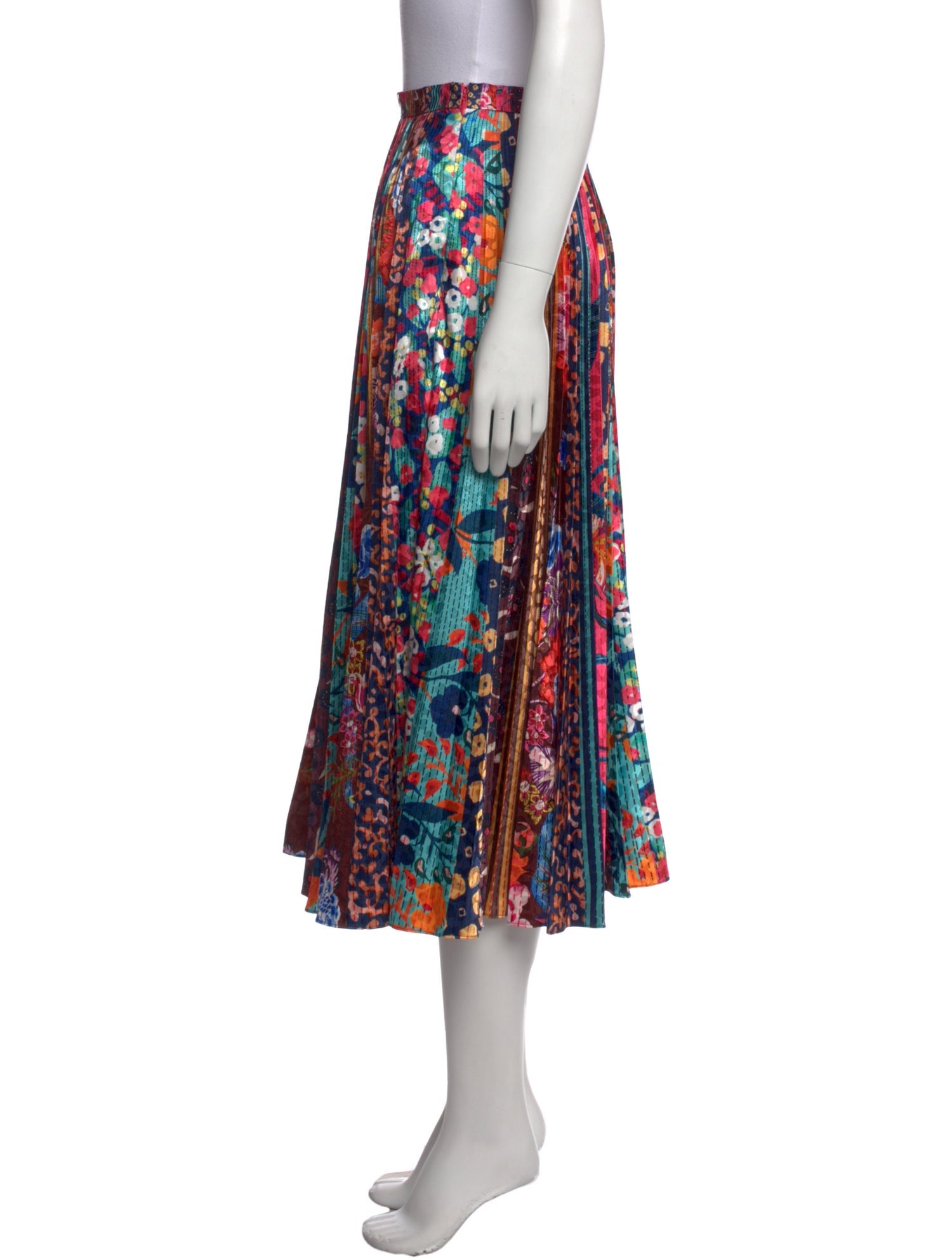 Saloni Floral Print Midi Length Skirt