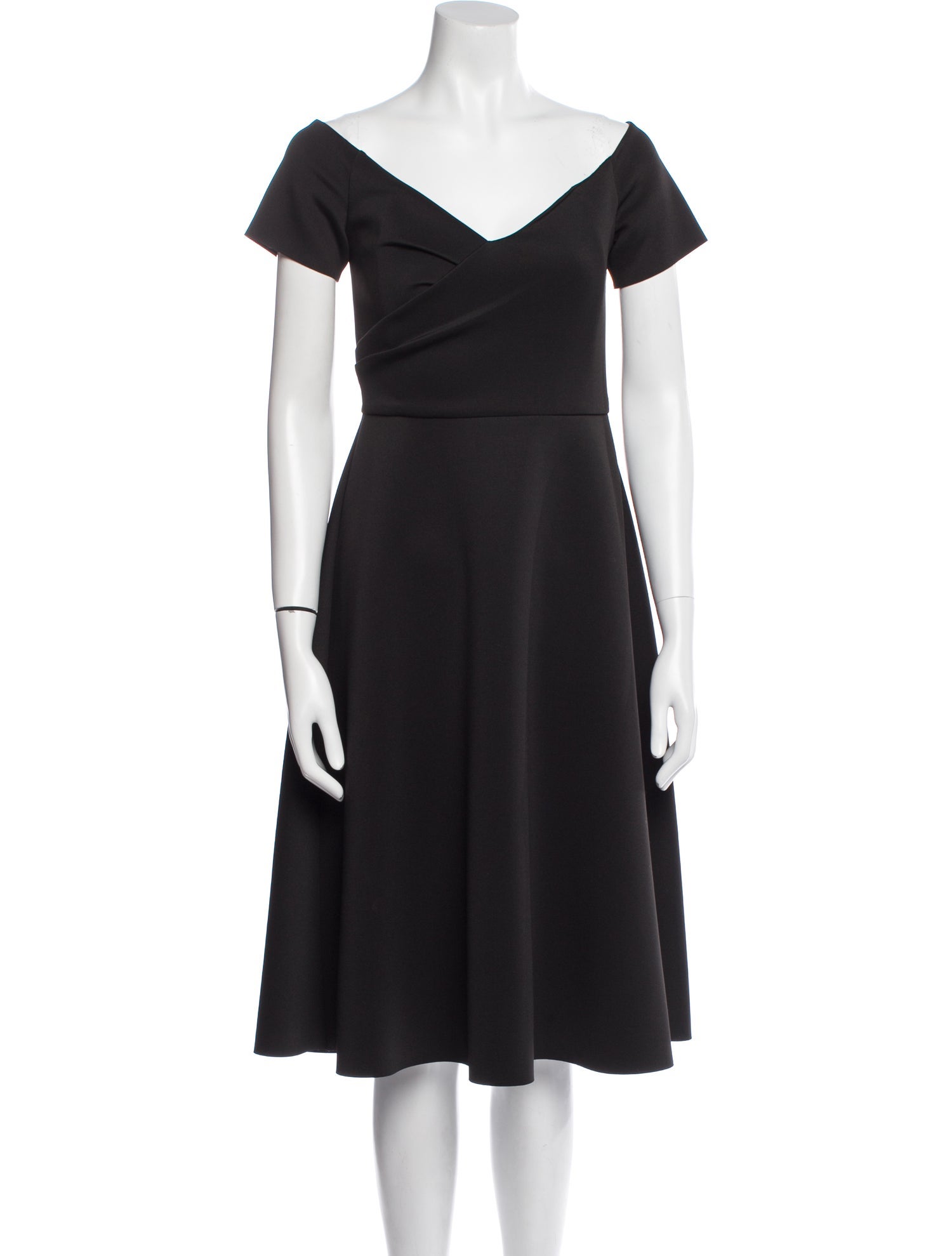 Saloni V-Neck Knee-Length Dress