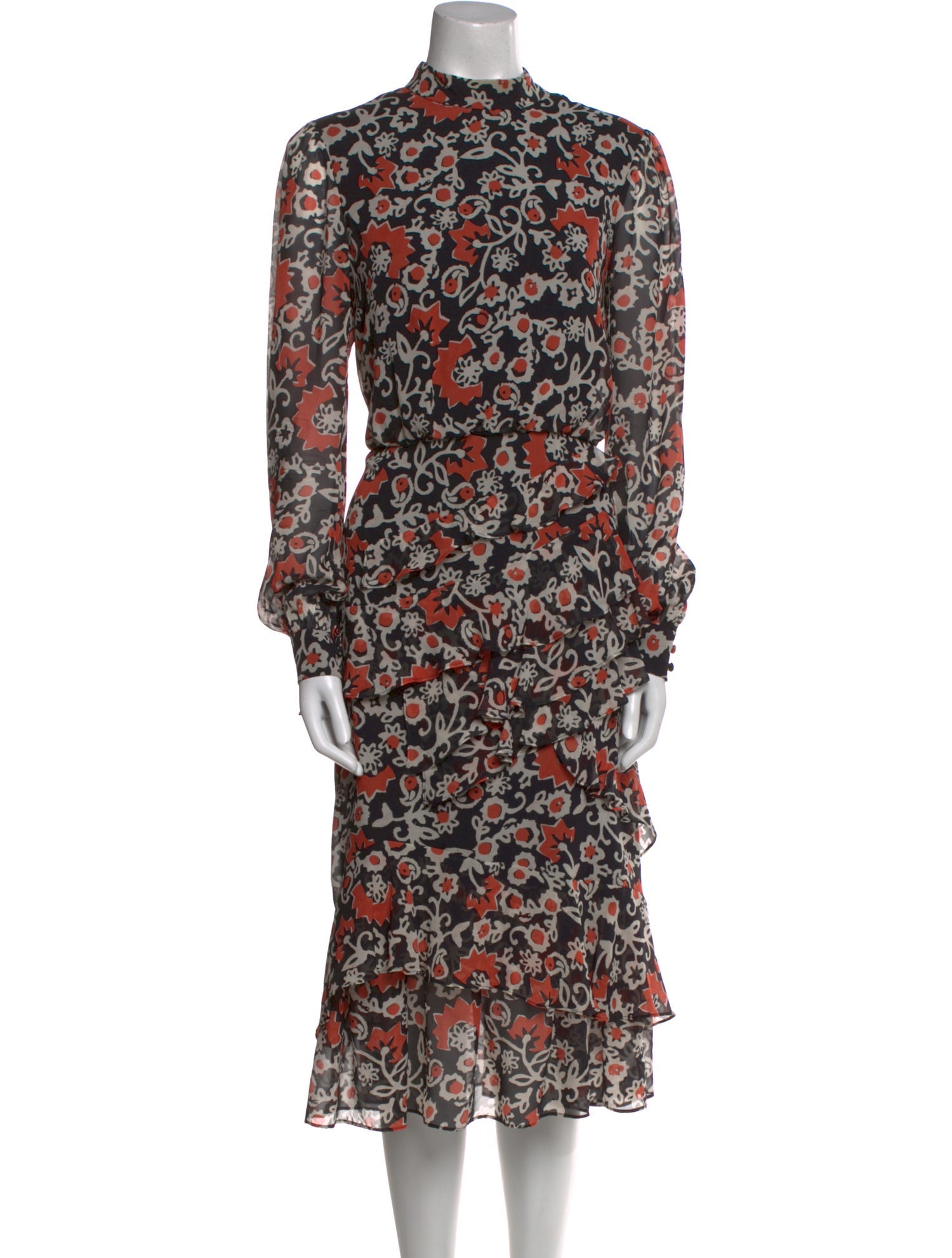 Saloni Silk Midi Length Dress