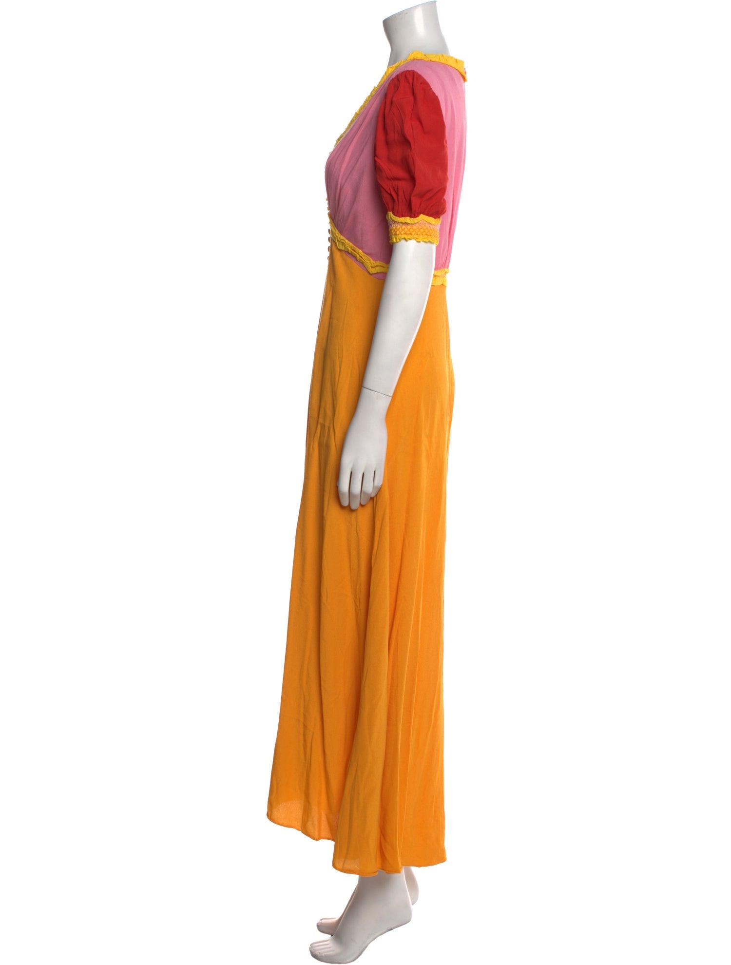 Saloni V-Neck Long Dress