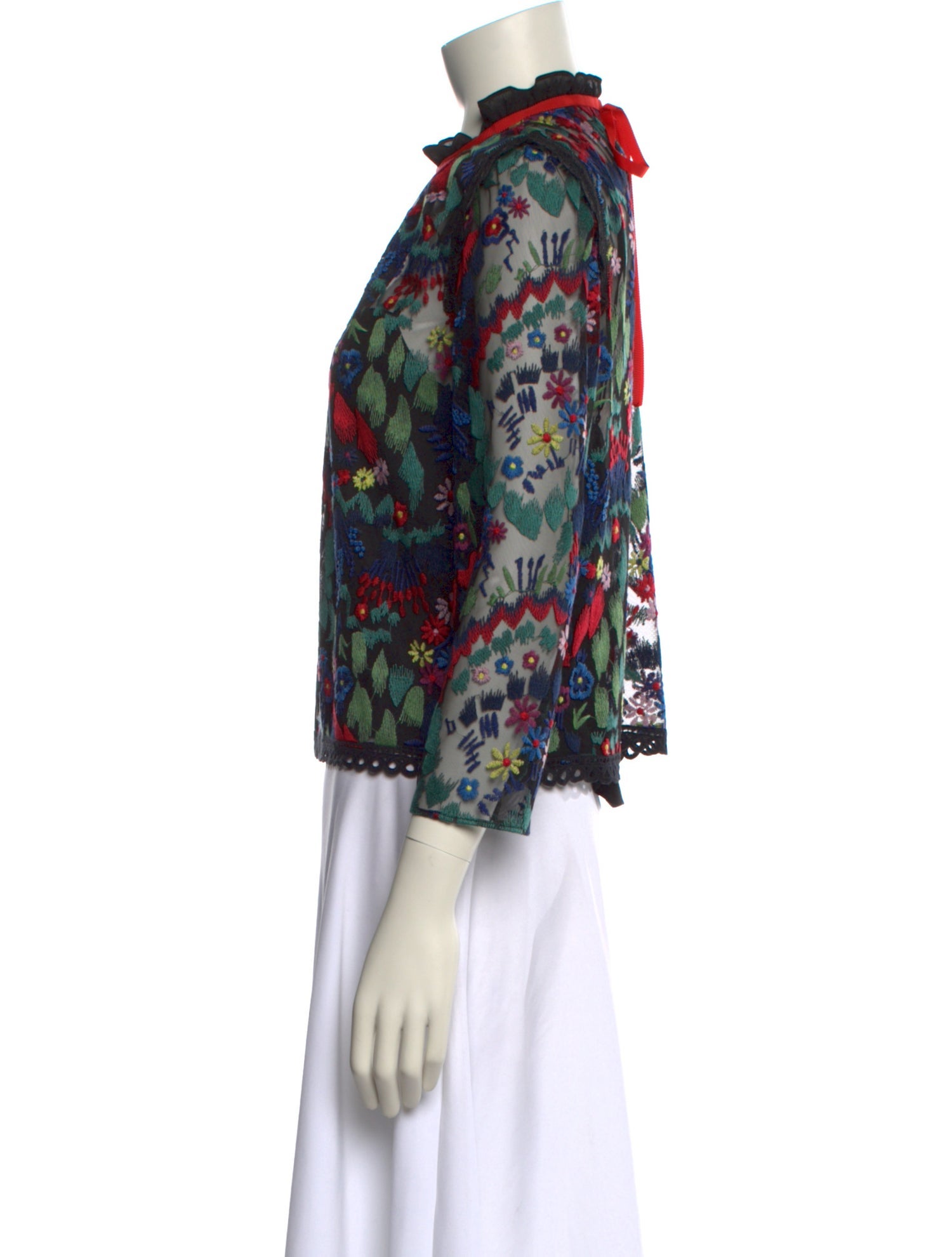 Saloni Floral Print Mock Neck Sweatshirt
