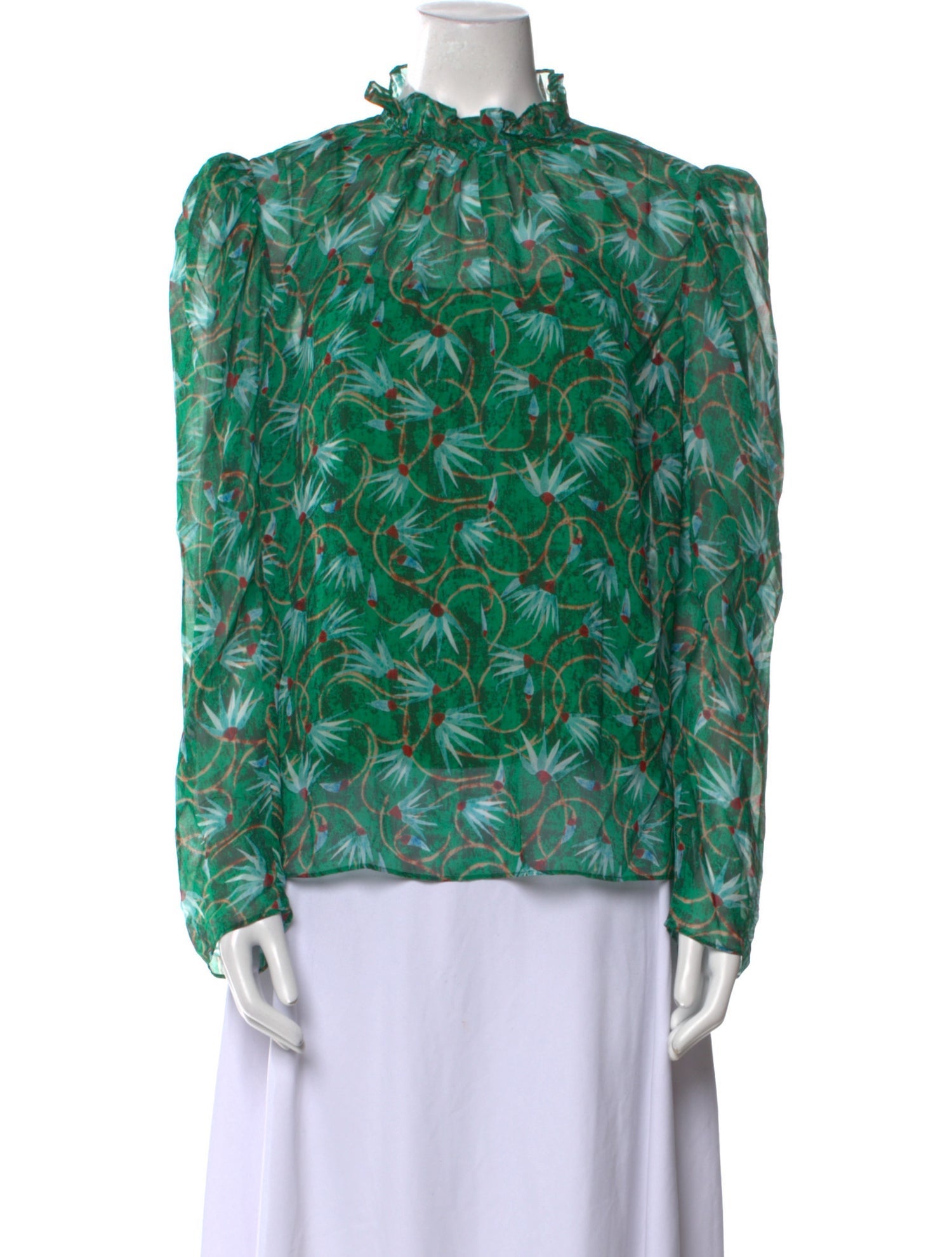 Saloni Silk Floral Print Blouse