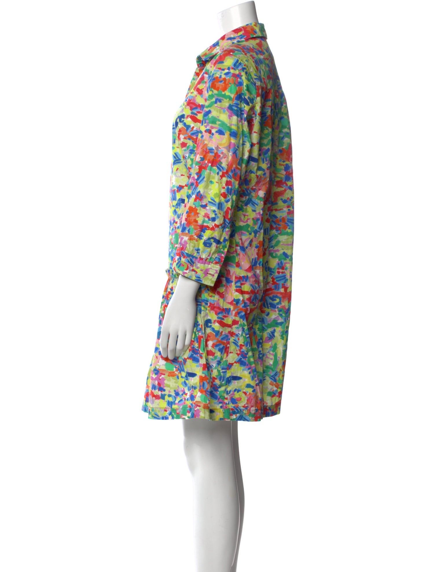 Saloni Printed Knee-Length Dress in Green, Women's US2, UK6 | XS